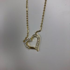 Heart shape necklace sterling silver gold plated